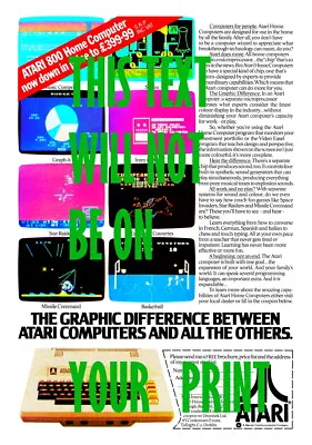 Atari 800 Magazine Advert A3 Poster On 270gsm Ilford Galerie Paper • £19.95