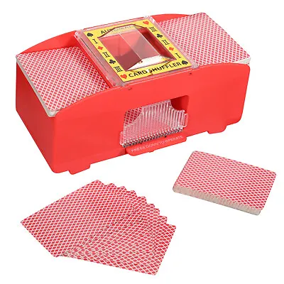 2-Deck Red Automatic Battery Operated Playing Card Shuffler Casino BlackJack • $14.98