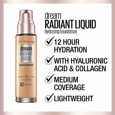 Maybelline Dream Radiant Liquid Hydrating Foundation ~ Choose Your Shade • $8.25