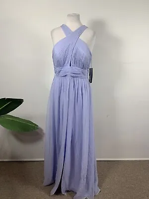 AIDAN MATTOX A-line Sweep Train Chiffon Long Bridesmaid Dresses Size 14 • $69.99