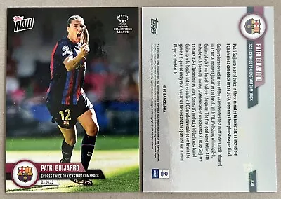 Patri Guijarro 2022-23 Topps Now UWCL Rookie Card #24 BARCELONA (PR 531) • $6.99