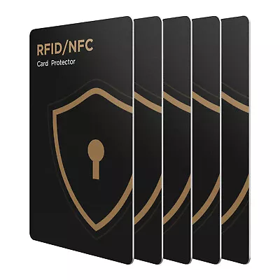 $22.95 • Buy 5 X RFID Blocking Card Anti Scan For Wallet Passport Credit Card RFID/NFC Sheild