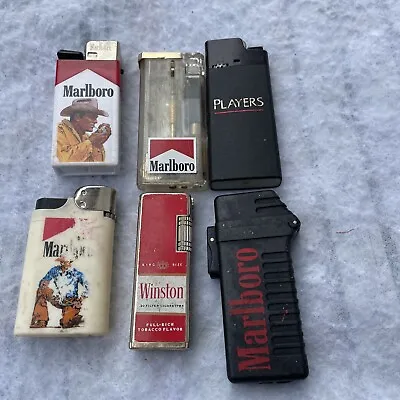 ASSORTED LOT OF 6 VINTAGE CIGARETTE Lighters Marlboro Winston Players • $14.99