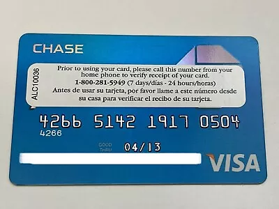 Chase Freedom Visa Credit Card With Activation Sticker Still Attached 04/13 Exp • $21.99