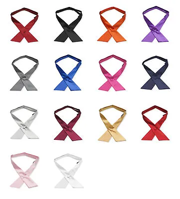 CONCITOR Women's Or Men's Crossover Neck Tie Solid Color Continental Tie • $9.95