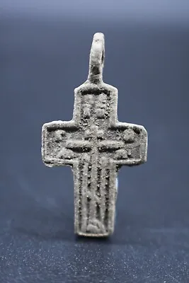Post Medieval Copper Alloy Crucifix Pendant C. 17th Century AD • £12