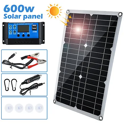 £18.99 • Buy 600W Solar Panel Kit Battery Charger & 100A Controller For Car Van Caravan Boat