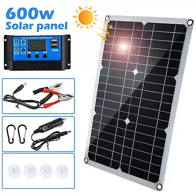£18.99 • Buy 600W Solar Panel Kit Battery Charger & 100A Controller For Car Van Caravan Boat