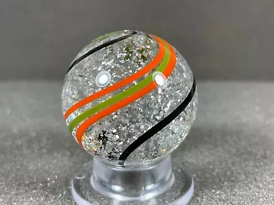 1.59  Marble Handmade Contemporary Art Glass Mica Naked Core Banded Unsigned • $58