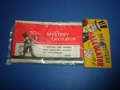 THE MYSTERY CALCULATOR Trick Cards Sealed Dime Store Toy Vintage 1960's? JAPAN • $10.50