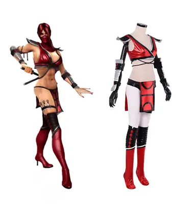 Game Mortal Kombat Skarlet Cosplay Adult Costume Full Set Custom Made Outfit& • $35.09