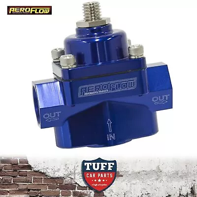 Aeroflow Blue Billet 2 Port Carby Fuel Pressure Regulator FPR 4.5-9 PSI 3/8  NPT • $89.95