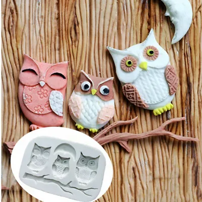 £4.67 • Buy 3D Owl Silicone Mould Fondant Chocolate Cake Decorating Baking Mold DIY Tools