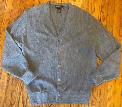 Vintage David Taylor Cardigan Sweater Mens L Made USA 90s Gray Grandpa Mr Rogers • $21.99