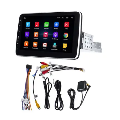 1 Din Rotation Android Car Radio Player GPS Navigation Multimedia 10.1in Display • $185.33