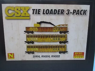 Micro Trains N Scale-tie Loader 3-pack-csx-#31914 #914514 #914532  Hard To Find! • $109.95