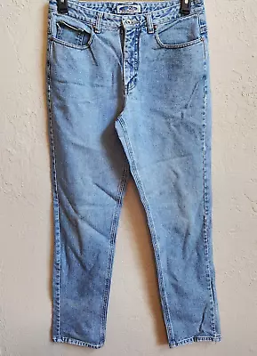 Vtg Z Cavaricci Jeans Men 31 Light Blue Denim Hiphop 90s Straight Leg Distressed • $25