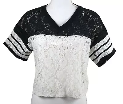 Mossimo Supply Co Women Crop Top Blouse Lace White Size M • $10