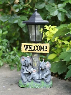 £24.95 • Buy Garden Ornament Solar Powered Animal Elephant Welcome Lamp Decor 