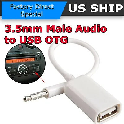 3.5mm Male Audio AUX Jack To USB 2.0 Type A Female OTG Converter Adapter Cable • $3.94