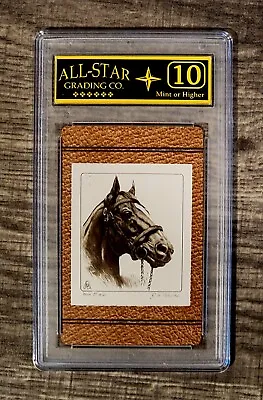 Vintage 1945 MAN O' WAR Horse Racing Graded ASG MINT 10 Single Playing Card  • $44.95