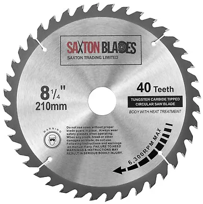  Saxton TCT Circular Wood Saw Blade 210mm X 30mm X 40T For Bosch Makita Festool • £13.99