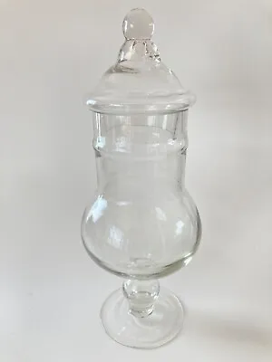 $21.95 • Buy Clear Glass Footed Apothecary Candy Jar 12.5 