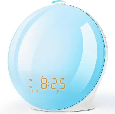 Sunrise Wake Up Light Alarm Clock FM Radio Sunrise And Sunset Simulation • £17.99