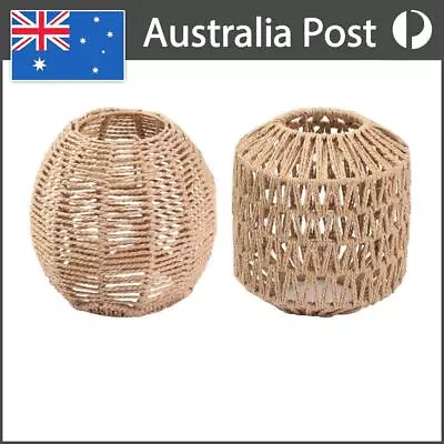 Simulated Rattan Lamp Cover Vintage Light Fixture Hanging Lampshade For Bedroom • $13.19