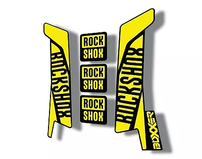 Rock Shox BOXXER 2017 Mountain Bike Cycling Decal Kit Sticker Adhesive Yellow • $19.99