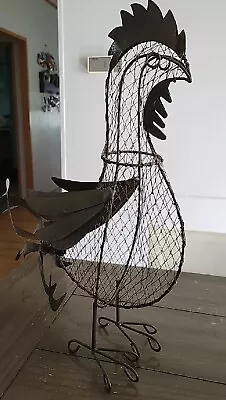 Rooster Farmhouse Standing Wire Metal Sculpture Rustic Decor  • $18