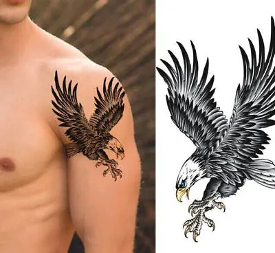 Flying Eagle Bird Temporary Tattoo Women Men Arm Leg Press On Sticker Waterproof • £2.99