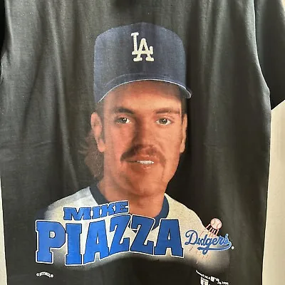 VTG 1995 Los Angeles Dodgers Mike Piazza Nutmeg T-shirt Medium NWT 90's LA MLB • $71.95