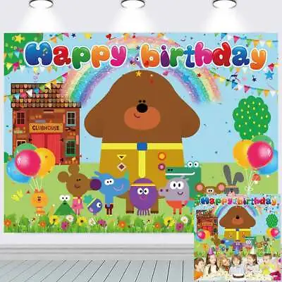 Hey Duggee Birthday Backdrop Banner Background Cartoon Party Decoration 7x5ft • $25
