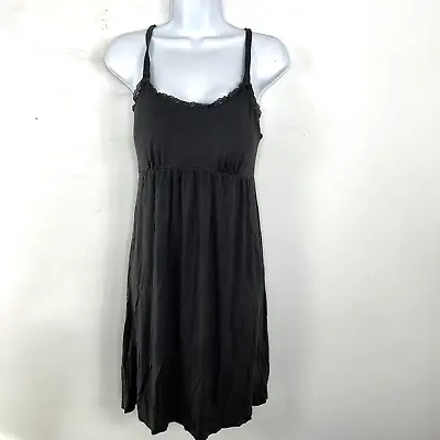 Bump In The Night Maternity Nightgown Sz S Charcoal Gray Spaghetti Straps • $20