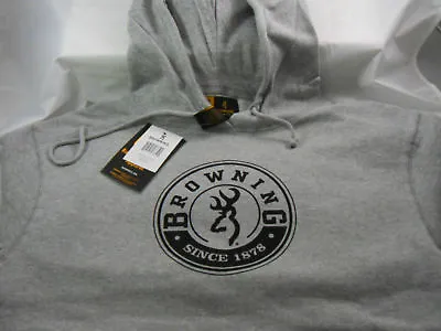 Browning Hooded Sweatshirt Gray Buckmark Hoodie Nwt • $34.99