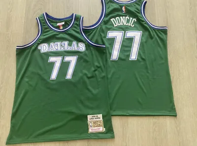 Dallas Mavericks Luka Doncic Green Vintage Throwback #77 Jersey • $49.97