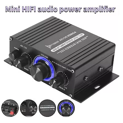 400W Power Digital Amplifier Hi-Fi Mini Stereo Audio AMP USB FM Mic Home Car UK • £10.89