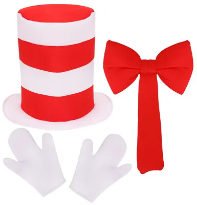Crazy Cat In Hat Costume World Book Day Character School Adults Kids Fancy Dress • £10.99