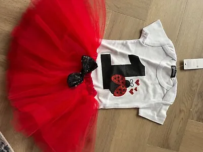 Baby Girl Red Ladybird First 1st Birthday Outfit • £6