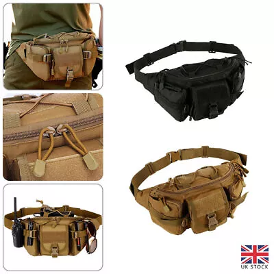£9.99 • Buy Men Waist Bag Tactical Nylon Fanny Pack Military Molle Travel Hip Belt Bum Pouch