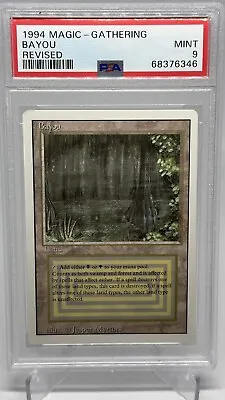 Magic The Gathering MTG Bayou Dual Land Revised 1994 Graded  PSA 9 Mint • $1000.99