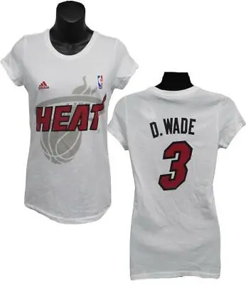 New Miami Heat #3 Dwyane Wade Womens Sizes S-M-L-XL White Distressed Shirt $28 • $5.87