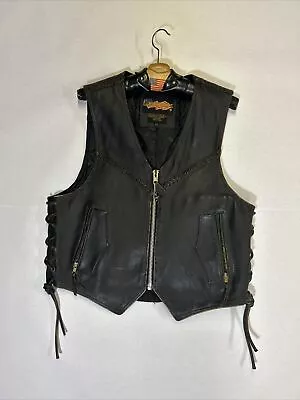 Vintage Easyriders Motorcycle Leather Vest Jacket W/ Biker Jacket HangerSize LG • $129.95