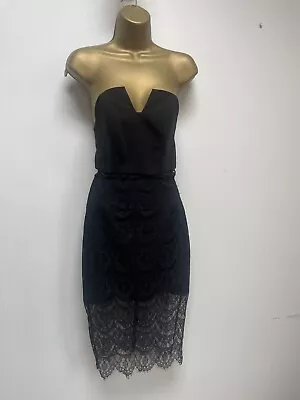 Jarlo Black Pencil Fit Strapless Dress - Size 6 • £3.99