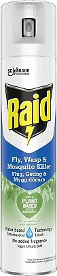 Raid Plant Based Wasp & Mosquito Killer Aerosol Fly Killer Spray For Indoor 300 • £6.65