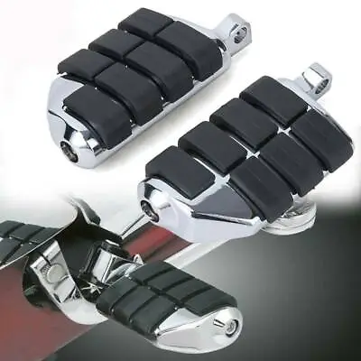 Motorcycle Foot Pegs Passenger Rest Pedals Chrome 10mm For Harley Davidson NEW • $39.53