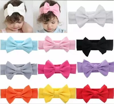 £3.50 • Buy Baby Headband Bow Knot Big Vintage Retro Hair Ribbon Children Kids Girls Boys