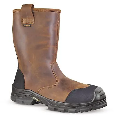 Jallatte Jalsalix Brown Leather Mens Vibram Safety S3 Toecap Rigger Boots • £89.99