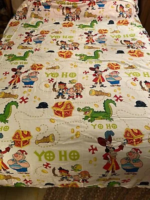 Disney Jake And The Neverland Pirates Twin Flat Bed Sheet GUC • £19.42